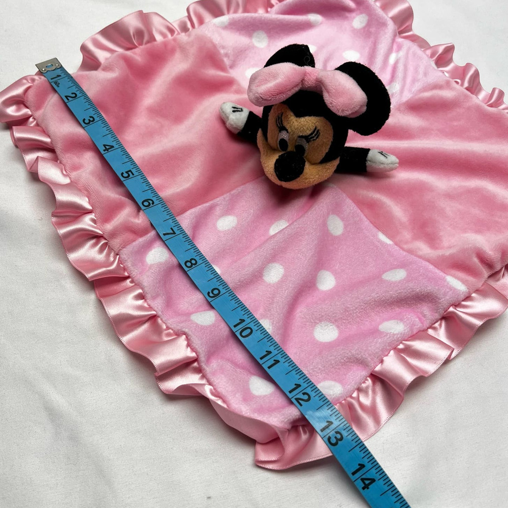 Disney Baby Kids Preferred Minnie Mouse Lovey Pink With Satin Trim Crinkle Ears - Picture 8 of 8
